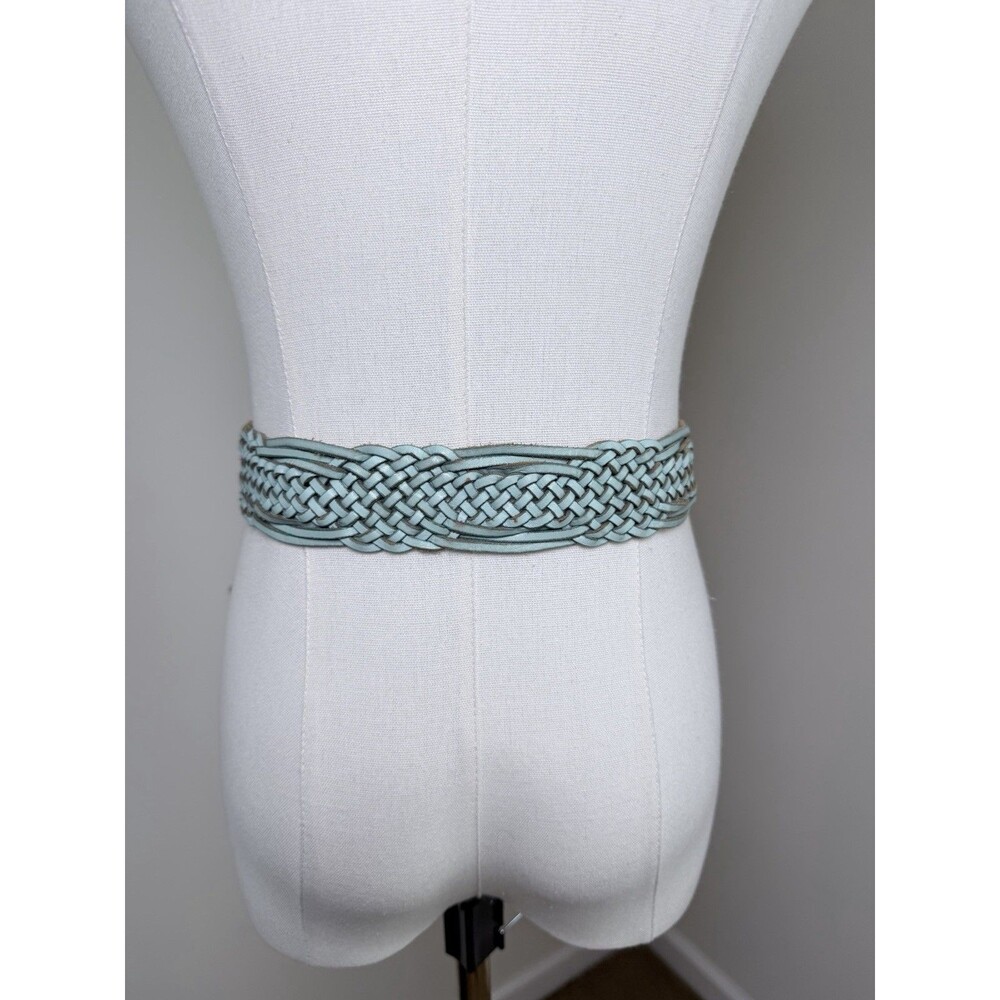 Linea Pelle Belt Braided Woven Leather Turquoise Women's Small Boho Adjustable - Picture 3 of 16